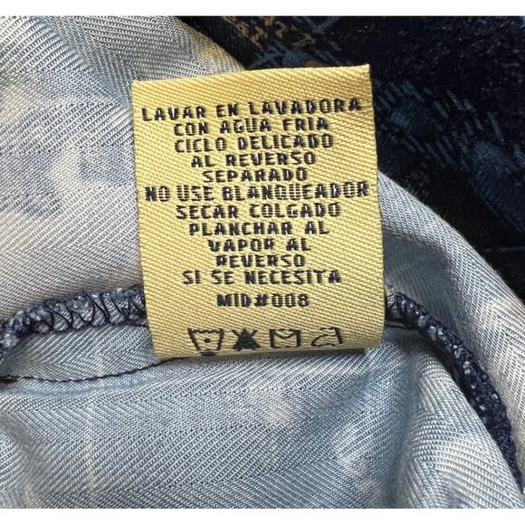 Caribbean Joe Youth Navy Blue Tropical Print Button-Up Shirt Medium 100% Rayon. - Picture 4 of 4